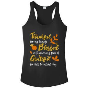 Thankful Blessed Grateful Thanksgiving Family Great Gift Ladies PosiCharge Competitor Racerback Tank