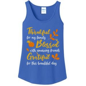 Thankful Blessed Grateful Thanksgiving Family Great Gift Ladies Essential Tank