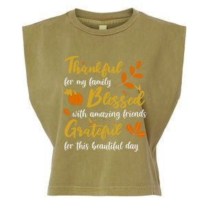 Thankful Blessed Grateful Thanksgiving Family Great Gift Garment-Dyed Women's Muscle Tee