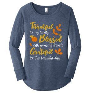 Thankful Blessed Grateful Thanksgiving Family Great Gift Women's Perfect Tri Tunic Long Sleeve Shirt