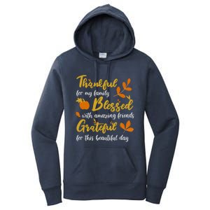 Thankful Blessed Grateful Thanksgiving Family Great Gift Women's Pullover Hoodie