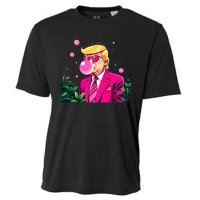 Trump B.U.B.B.L.E Gum Flower 2024 Vote President Cooling Performance Crew T-Shirt