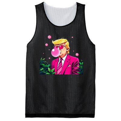 Trump B.U.B.B.L.E Gum Flower 2024 Vote President Mesh Reversible Basketball Jersey Tank