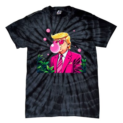 Trump B.U.B.B.L.E Gum Flower 2024 Vote President Tie-Dye T-Shirt