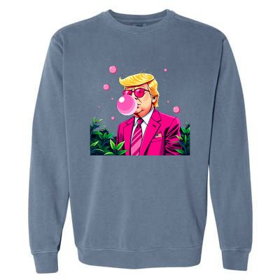 Trump B.U.B.B.L.E Gum Flower 2024 Vote President Garment-Dyed Sweatshirt