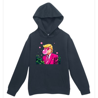 Trump B.U.B.B.L.E Gum Flower 2024 Vote President Urban Pullover Hoodie