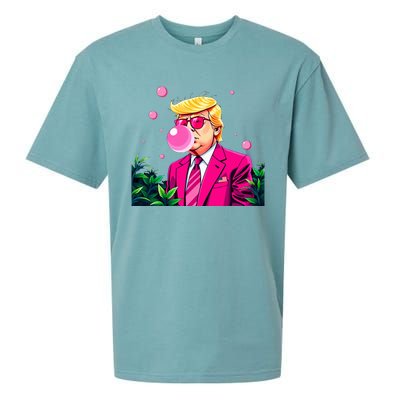 Trump B.U.B.B.L.E Gum Flower 2024 Vote President Sueded Cloud Jersey T-Shirt