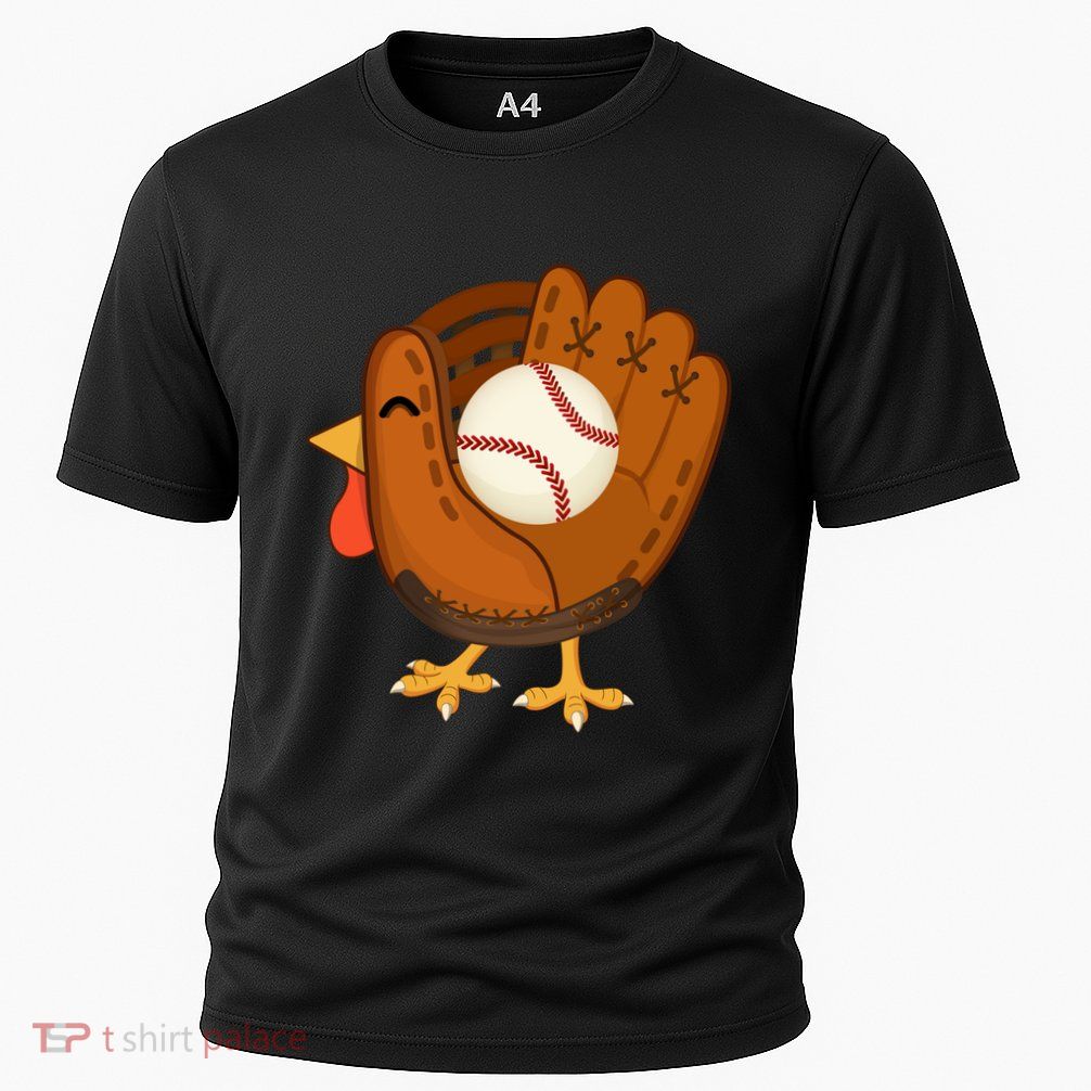 Turkey Baseball Glove Thanksgiving Day Catchers Dads Gift Performance Shirt