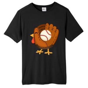 Turkey Baseball Glove Thanksgiving Day Catchers Dads Gift Tall Fusion ChromaSoft Performance T-Shirt