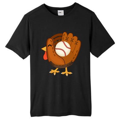 Turkey Baseball Glove Thanksgiving Day Catchers Dads Gift Tall Fusion ChromaSoft Performance T-Shirt