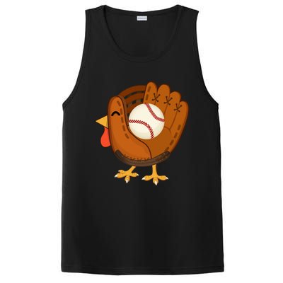 Turkey Baseball Glove Thanksgiving Day Catchers Dads Gift PosiCharge Competitor Tank