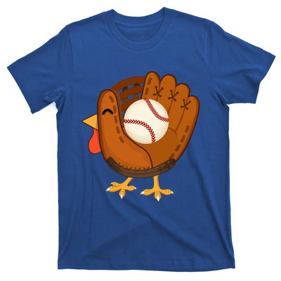 Turkey Baseball Glove Thanksgiving Day Catchers Dads Gift T-Shirt