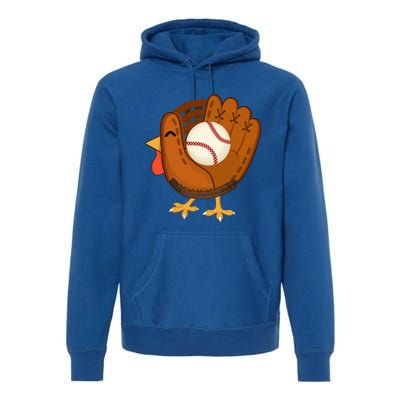 Turkey Baseball Glove Thanksgiving Day Catchers Dads Gift Premium Hoodie