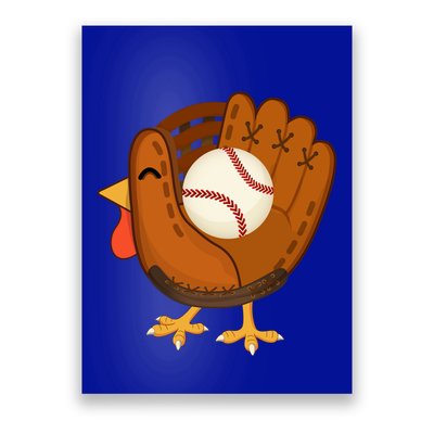 Turkey Baseball Glove Thanksgiving Day Catchers Dads Gift Poster
