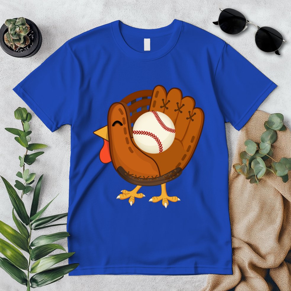 Turkey Baseball Glove Thanksgiving Day Catchers Dads Gift Premium T-Shirt