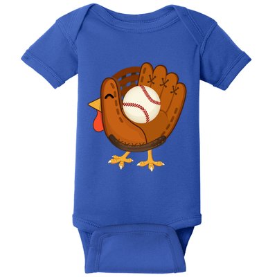 Turkey Baseball Glove Thanksgiving Day Catchers Dads Gift Baby Bodysuit