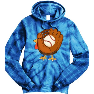 Turkey Baseball Glove Thanksgiving Day Catchers Dads Gift Tie Dye Hoodie