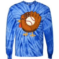 Turkey Baseball Glove Thanksgiving Day Catchers Dads Gift Tie-Dye Long Sleeve Shirt