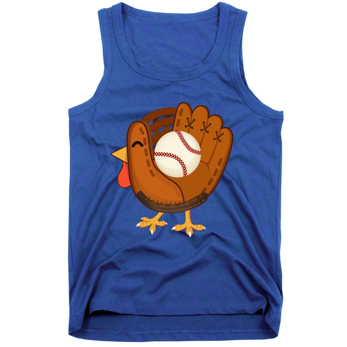 Turkey Baseball Glove Thanksgiving Day Catchers Dads Gift Tank Top