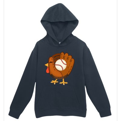 Turkey Baseball Glove Thanksgiving Day Catchers Dads Gift Urban Pullover Hoodie