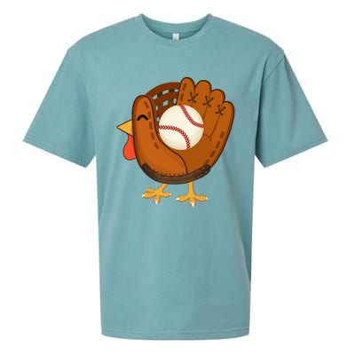 Turkey Baseball Glove Thanksgiving Day Catchers Dads Gift Sueded Cloud Jersey T-Shirt