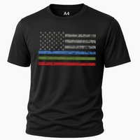 Thin Blue Green Red Line American Flag Support Cute Gift Cooling Performance Crew T-Shirt