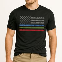 Thin Blue Green Red Line American Flag Support Cute Gift Cooling Performance Crew T-Shirt