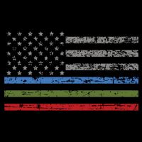 Thin Blue Green Red Line American Flag Support Cute Gift Cooling Performance Crew T-Shirt