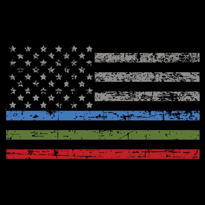 Thin Blue Green Red Line American Flag Support Cute Gift Cooling Performance Crew T-Shirt