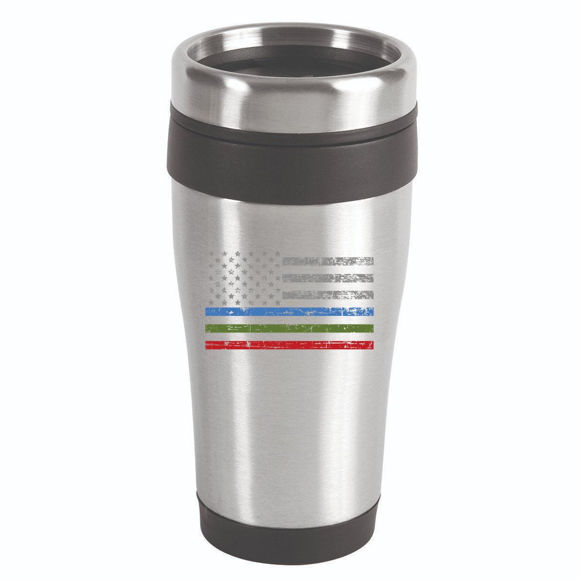 Thin Blue Green Red Line American Flag Support Cute Gift 16oz Travel Tumbler