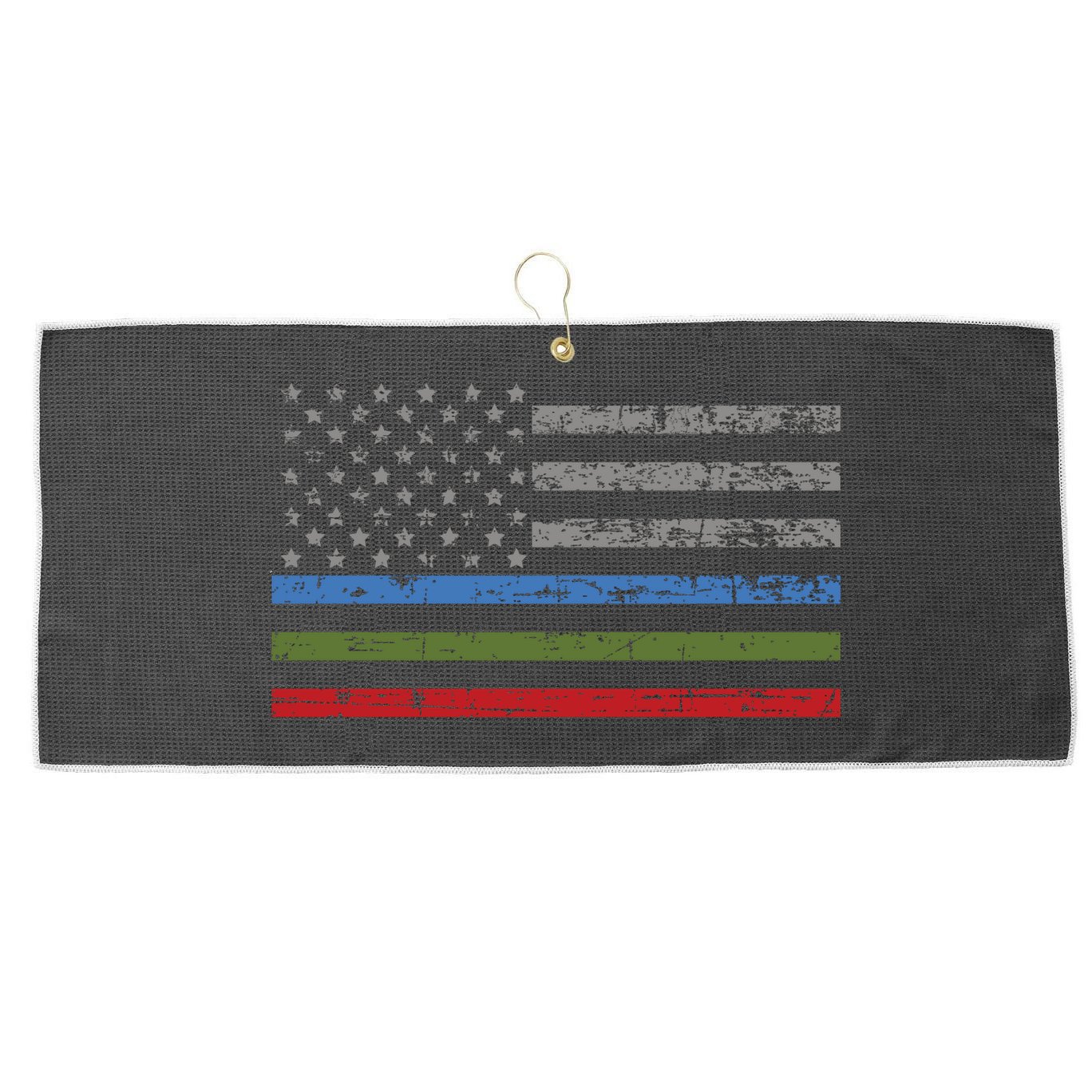 Thin Blue Green Red Line American Flag Support Cute Gift Large Microfiber Waffle Golf Towel