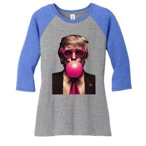 Trump Bubble Gum Women's Tri-Blend 3/4-Sleeve Raglan Shirt