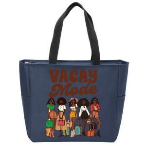 Trip Black Girl Travel Vacation Besties Trip Vacay Mod Zip Tote Bag