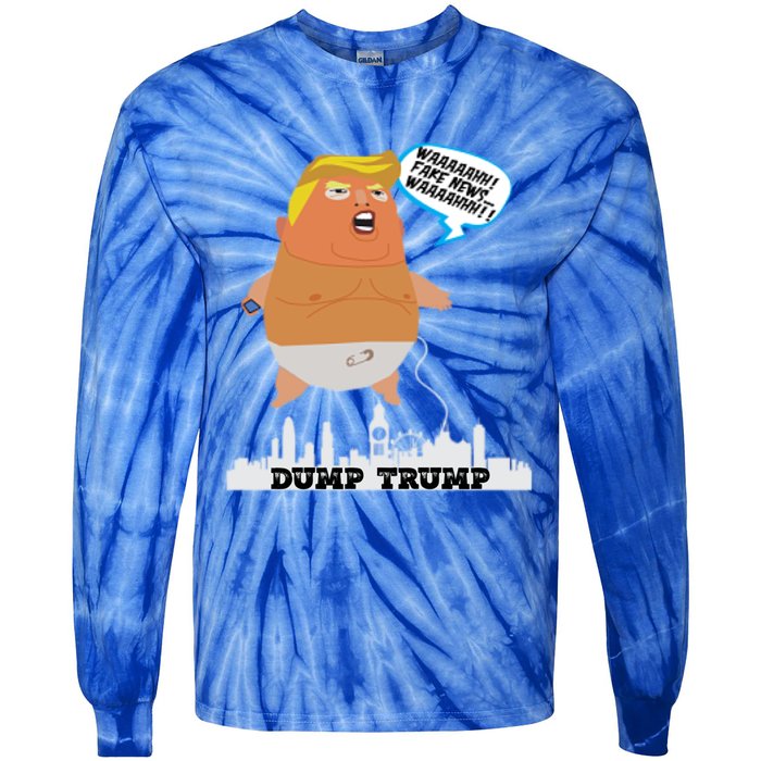 Trump Balloon Gift Tie-Dye Long Sleeve Shirt