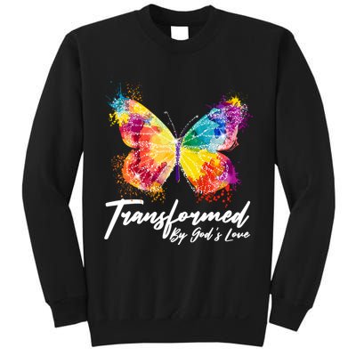 Transformed By Gods Love Painted Butterfly Sweatshirt