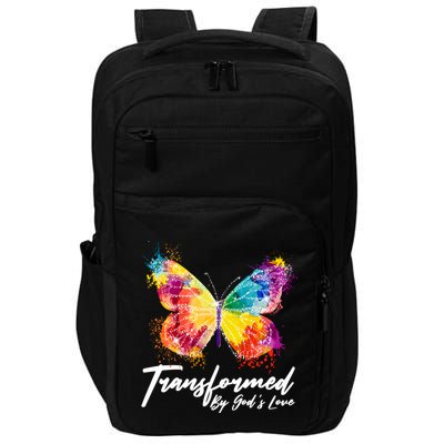 Transformed By Gods Love Painted Butterfly Impact Tech Backpack