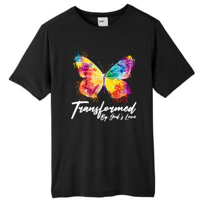 Transformed By Gods Love Painted Butterfly Tall Fusion ChromaSoft Performance T-Shirt