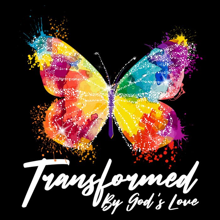 Transformed By Gods Love Painted Butterfly Bucket Hat