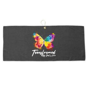 Transformed By Gods Love Painted Butterfly Large Microfiber Waffle Golf Towel