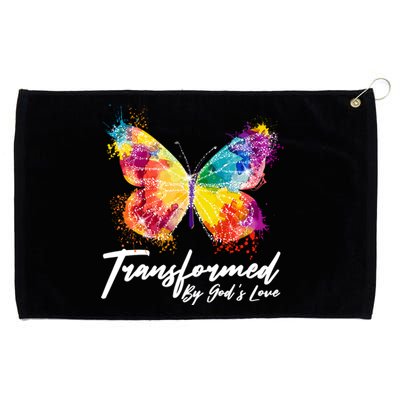 Transformed By Gods Love Painted Butterfly Grommeted Golf Towel