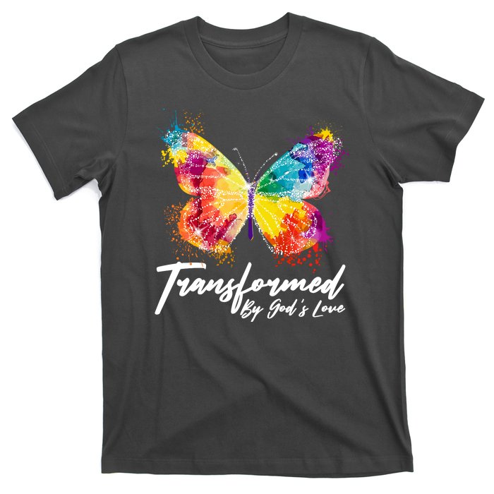 Transformed By Gods Love Painted Butterfly T-Shirt