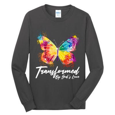 Transformed By Gods Love Painted Butterfly Tall Long Sleeve T-Shirt