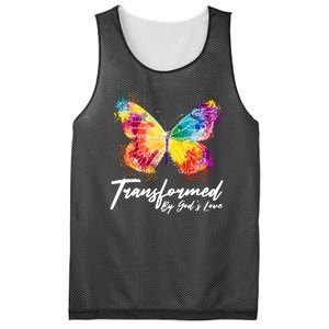 Transformed By Gods Love Painted Butterfly Mesh Reversible Basketball Jersey Tank