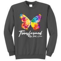 Transformed By Gods Love Painted Butterfly Tall Sweatshirt