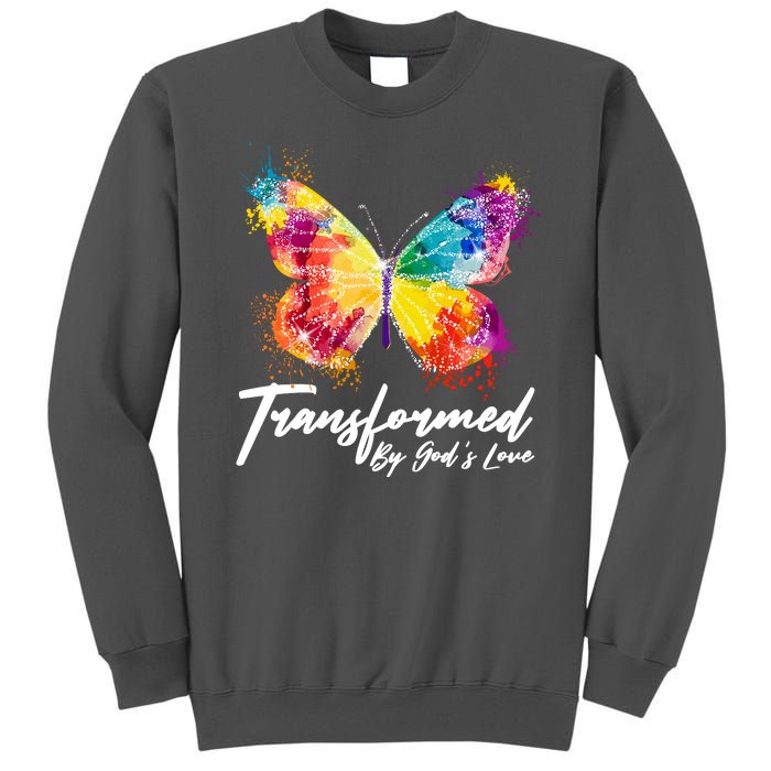 Transformed By Gods Love Painted Butterfly Tall Sweatshirt