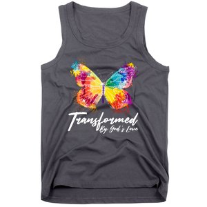 Transformed By Gods Love Painted Butterfly Tank Top