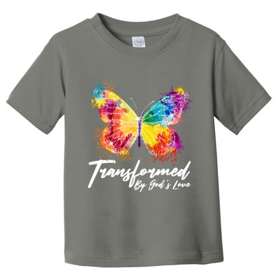 Transformed By Gods Love Painted Butterfly Toddler T-Shirt