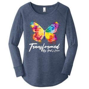 Transformed By Gods Love Painted Butterfly Women's Perfect Tri Tunic Long Sleeve Shirt