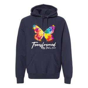 Transformed By Gods Love Painted Butterfly Premium Hoodie