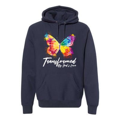 Transformed By Gods Love Painted Butterfly Premium Hoodie